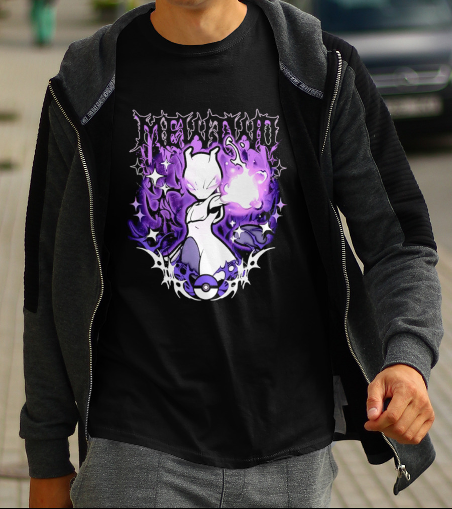 Gothic Mewtwo Psychic Legendary Pokemon T-Shirt