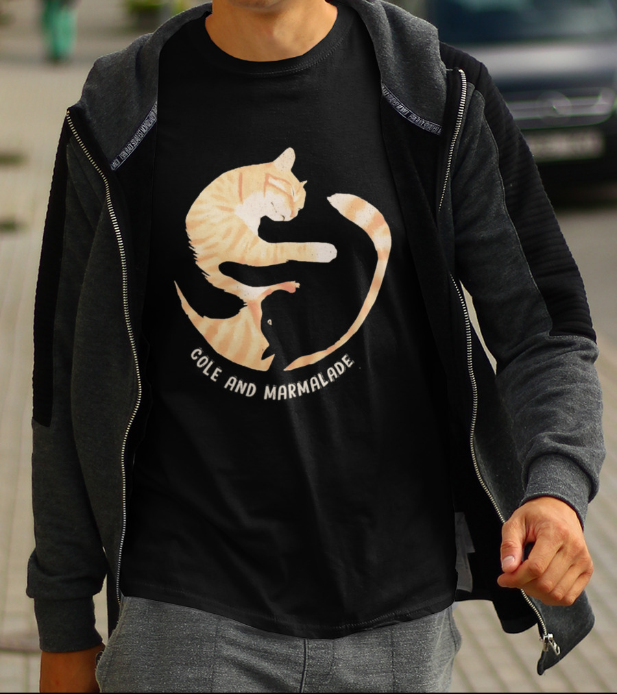 Cole And Marmalade Cats Yin Yang Pet Lovers Circle Harmony T-Shirt