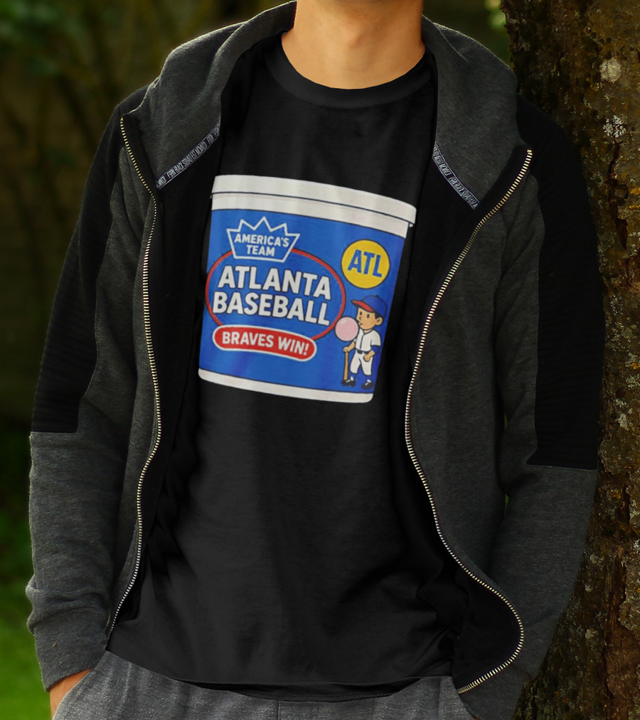 Braves Win America's Team Atlanta Baseball ATL Bubble Gum Crown T-Shirt