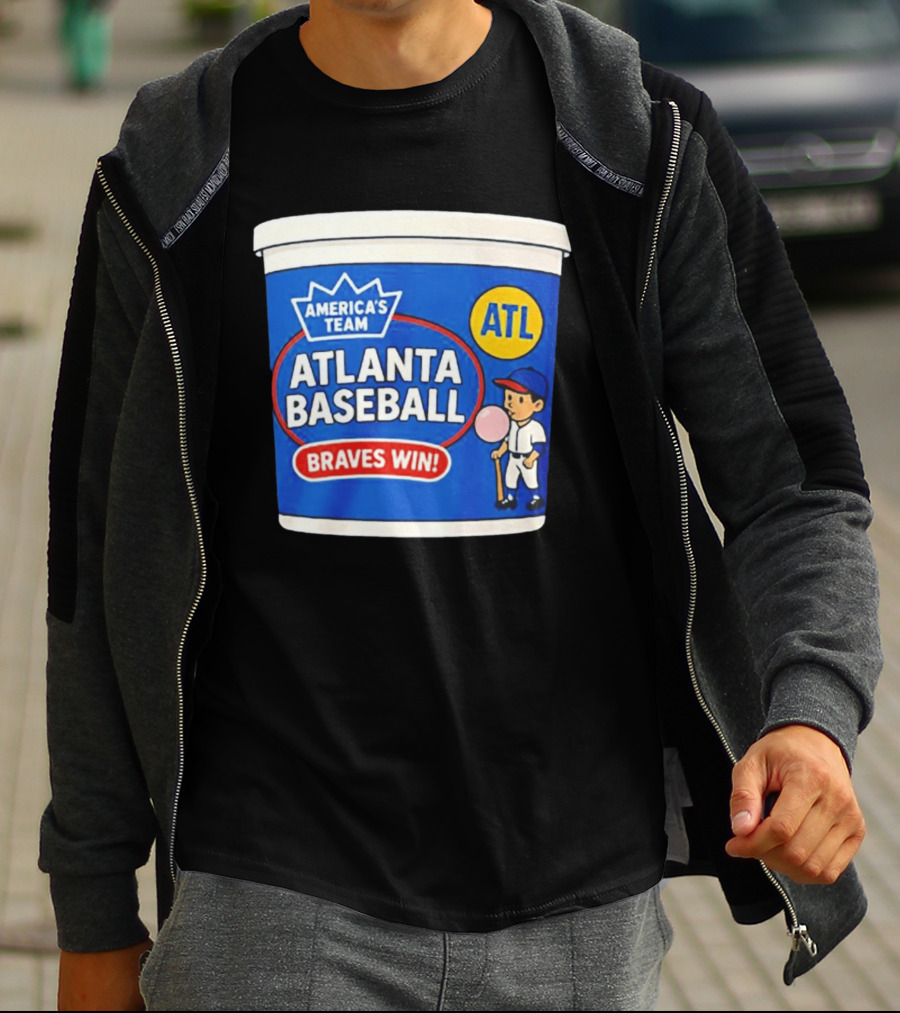 Braves Win America's Team Atlanta Baseball ATL Bubble Gum Crown T-Shirt