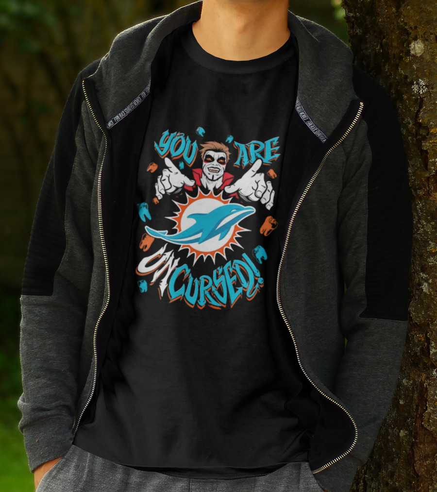 WWE Danhausen Miami Dolphins Collaboration You Are Uncursed T-Shirt