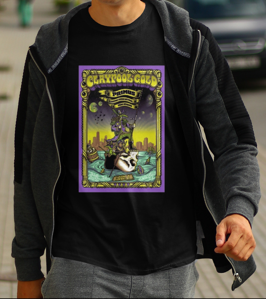 Claypool Lennon Delirium Frog Brigade Primus June 3 2026 Chicago IL Concert T-Shirt