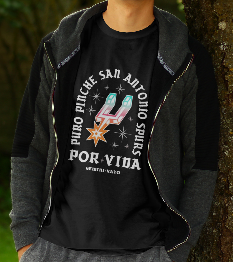 Puro Pinche San Antonio Spurs Por Vida Gemini Vato T-Shirt