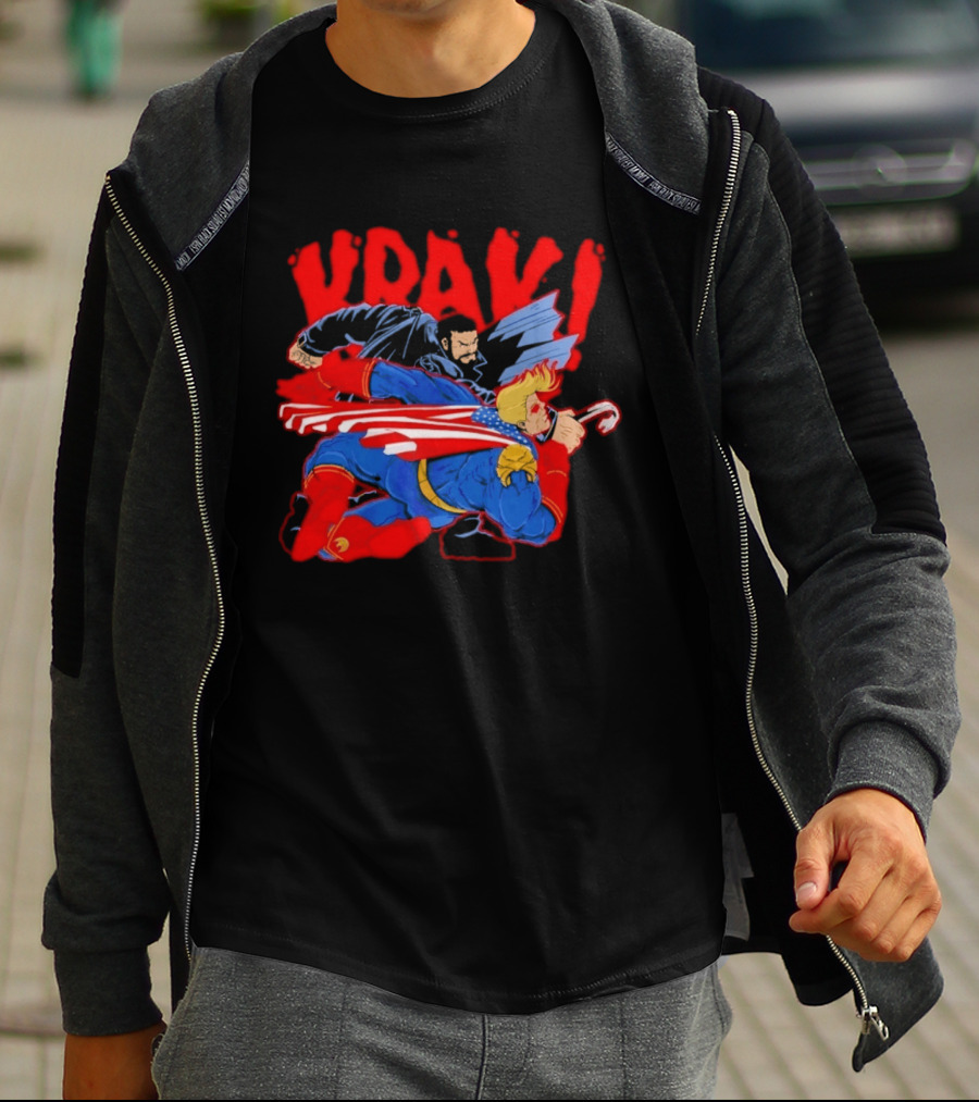 Billy Butcher Punching Homelander VRAK Comic Style Showdown T-Shirt
