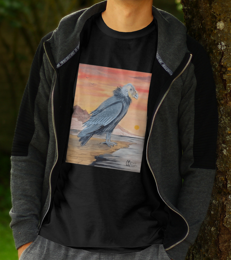 California Condor On Cliff Matt Starr Sunset Scene T-Shirt