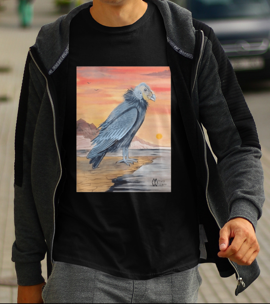 California Condor On Cliff Matt Starr Sunset Scene T-Shirt