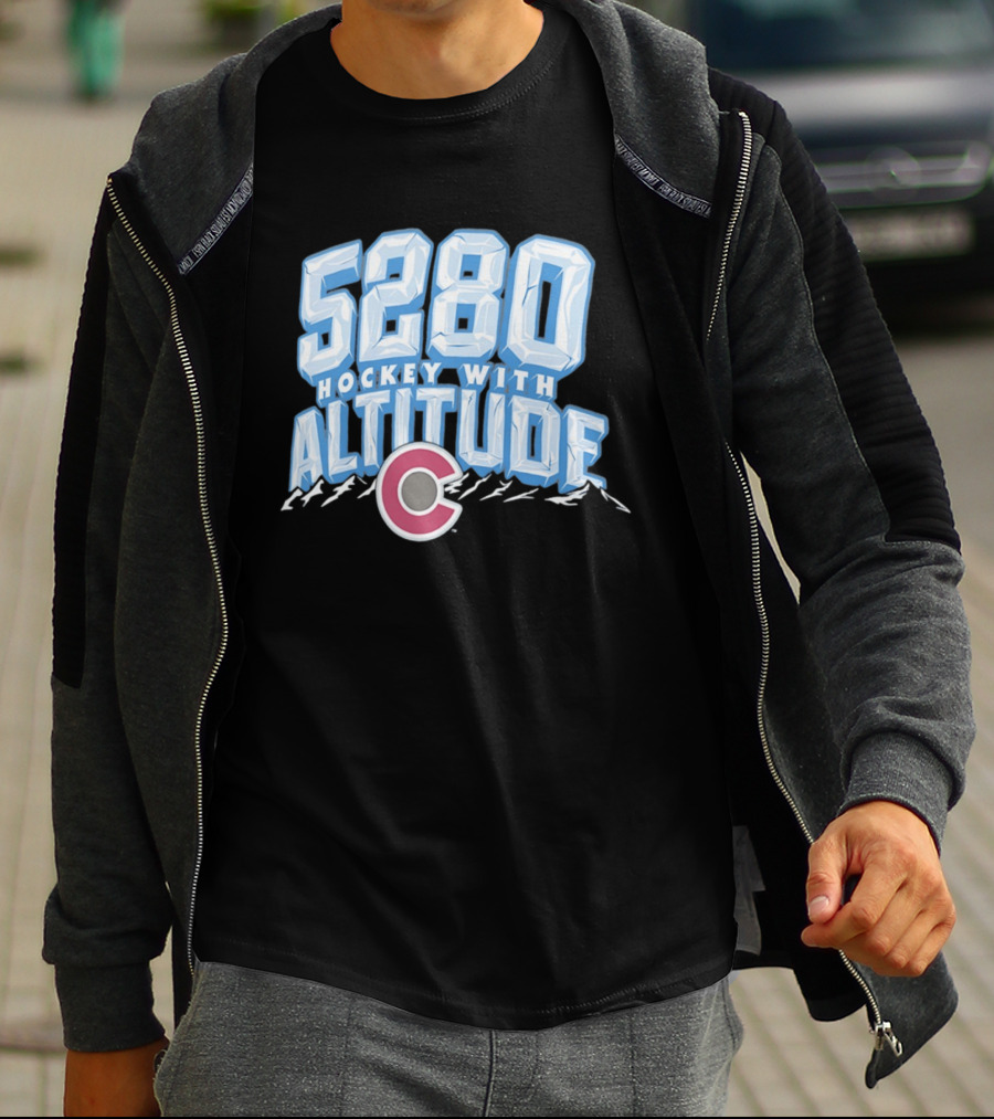 Hockey With Altitude 5280 Colorado Avalanche Ice Mountains T-Shirt