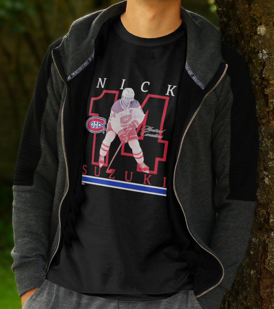 Nick Suzuki 14 Montreal Canadiens Captain Hockey T-Shirt