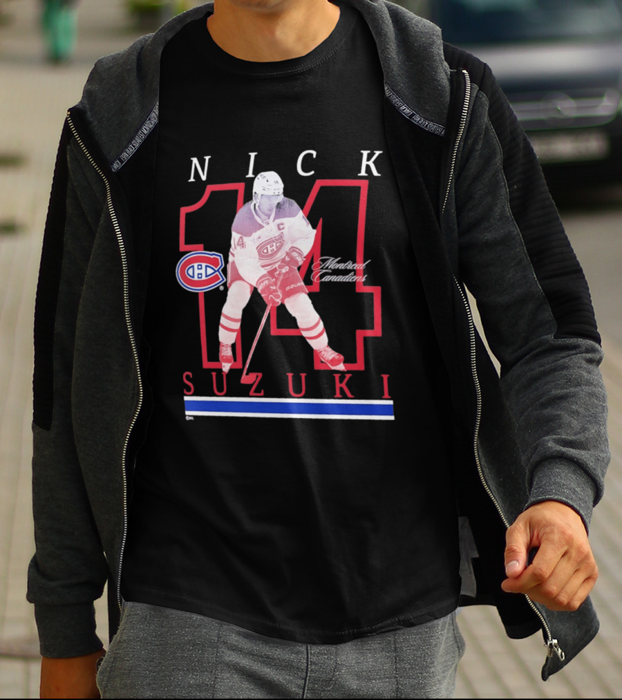 Nick Suzuki 14 Montreal Canadiens Captain Hockey T-Shirt