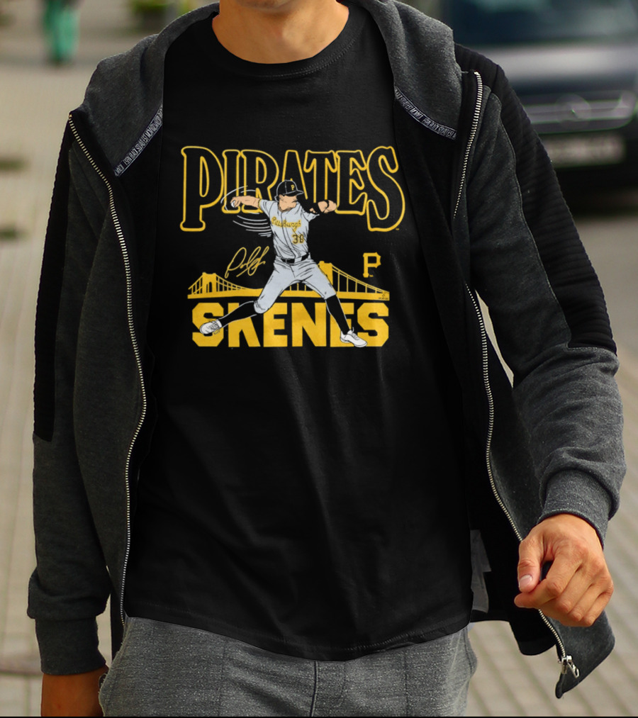 Pittsburgh Pirates Paul Skenes 30 Pitching Bridge T-Shirt
