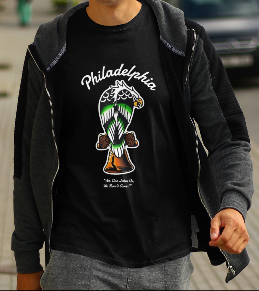 Philadelphia Eagles No One Likes Us We Don't Care Eagle Bell T-Shirt