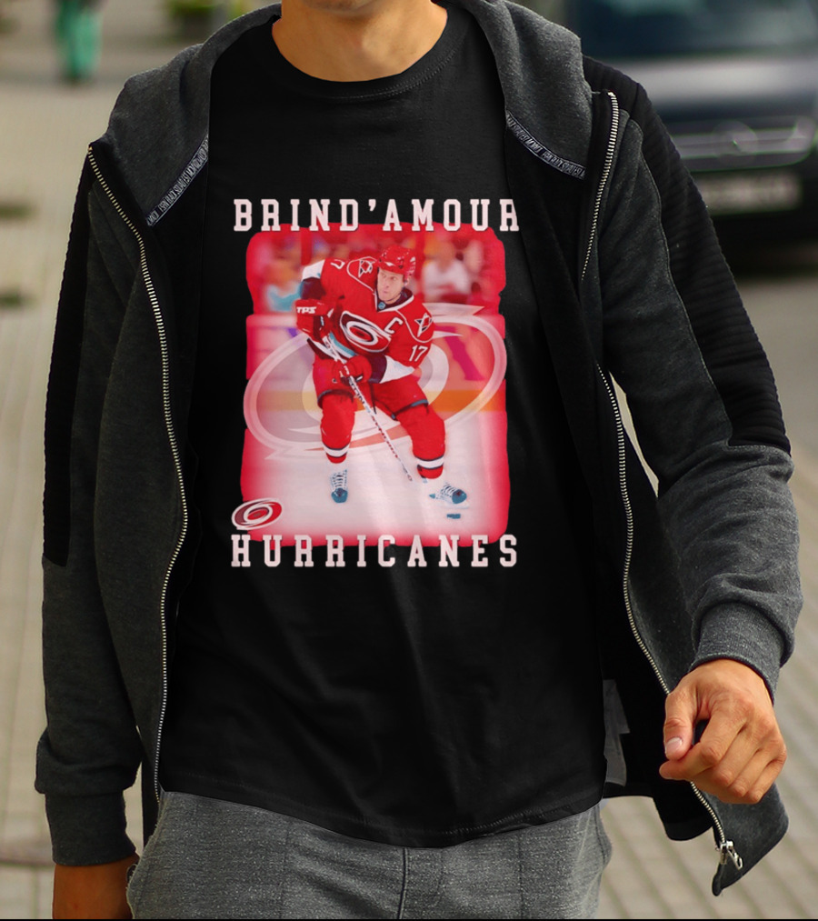 Brind'Amour Hurricanes Number 17 Captain Hockey Player T-Shirt