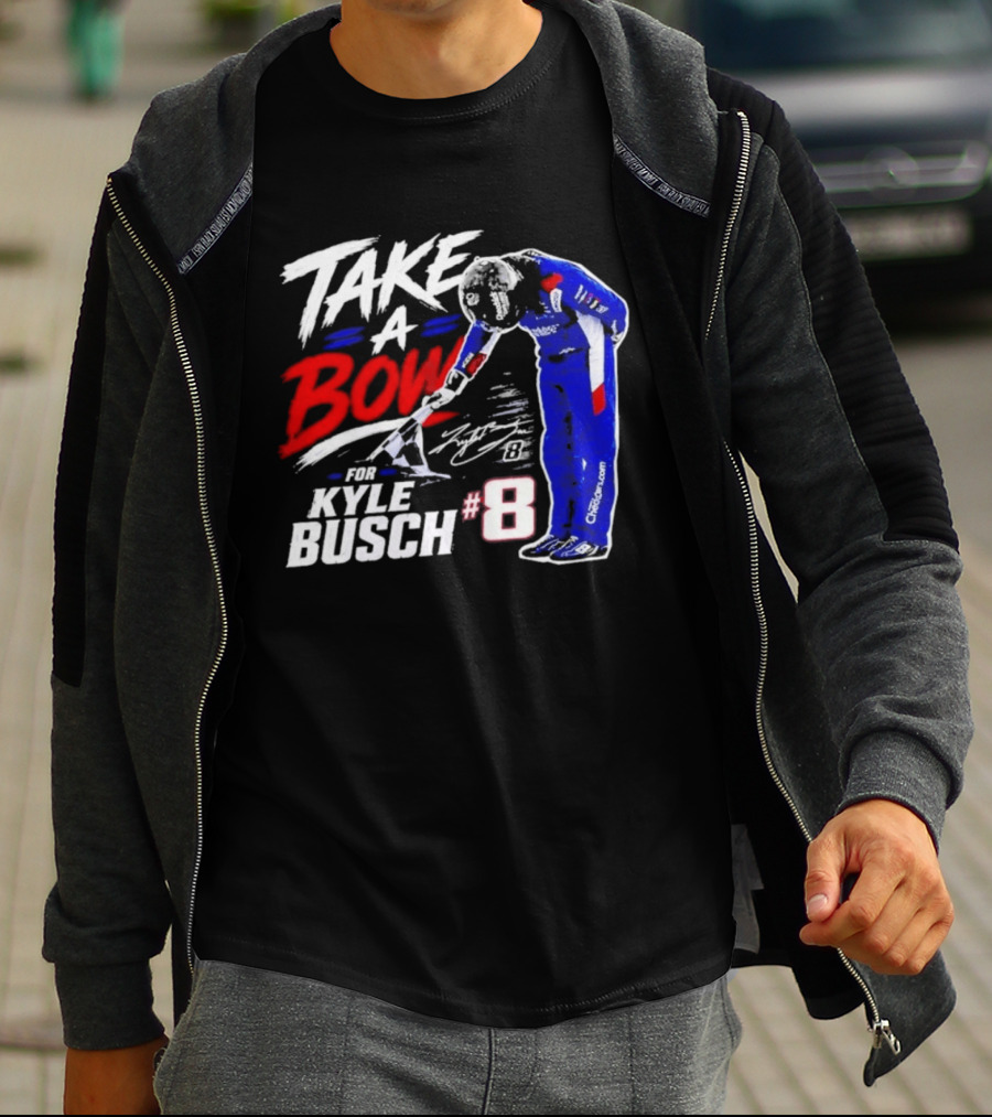 Take A Bow Kyle Busch #8 Checkered Flag NASCAR Racing T-Shirt