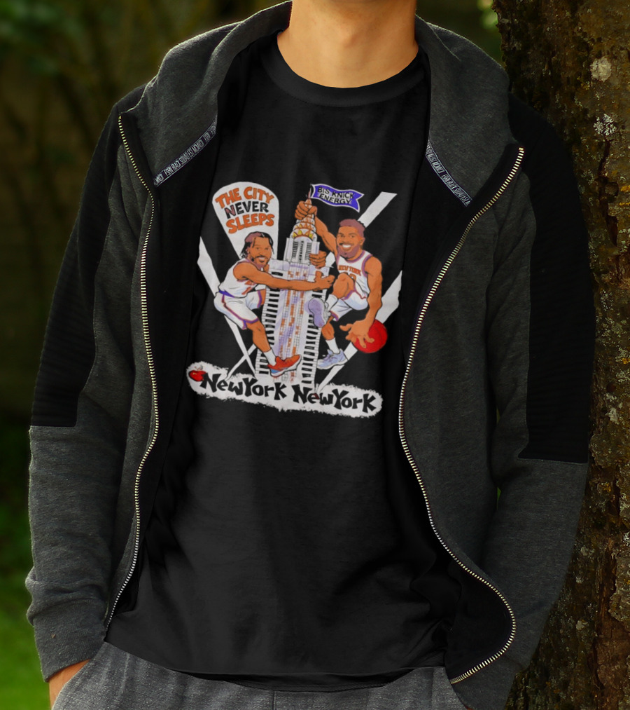 New York Knicks Jalen Brunson Josh Hart The City Never Sleeps Skyscraper Energy T-Shirt