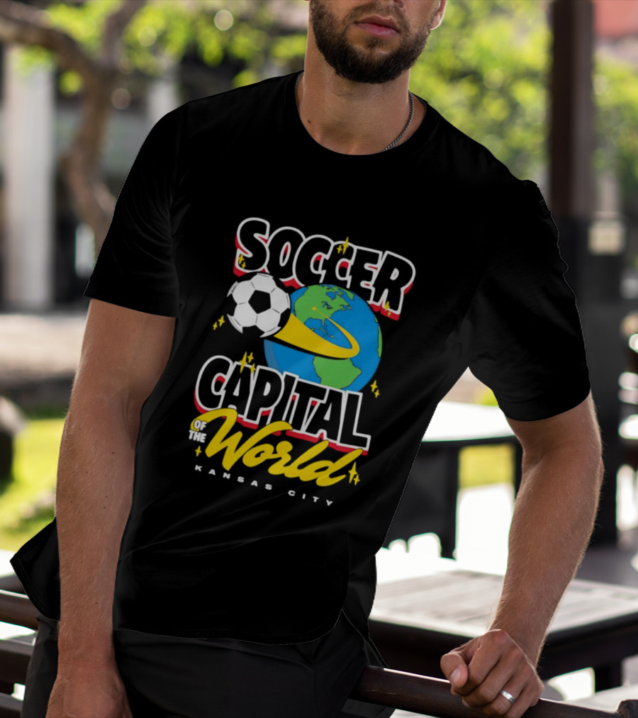 Kansas City Soccer Capital Of The World Globe Soccer Ball T-Shirt