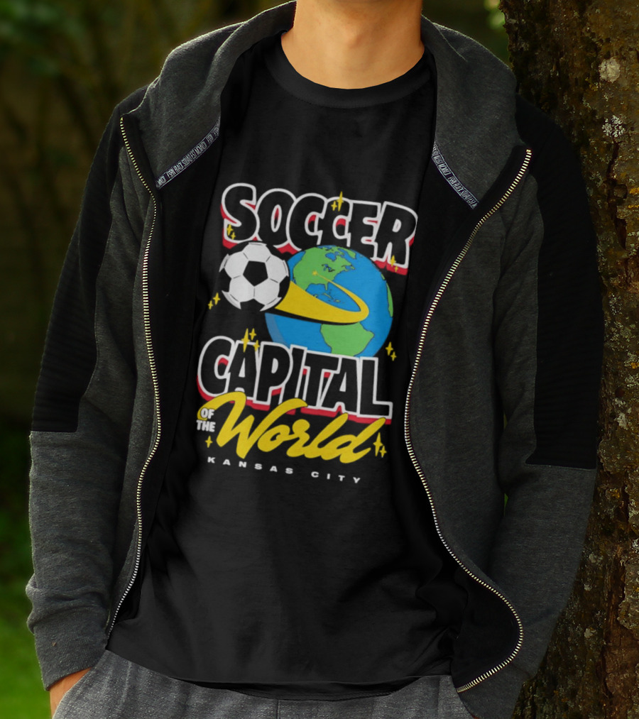 Kansas City Soccer Capital Of The World Globe Soccer Ball T-Shirt