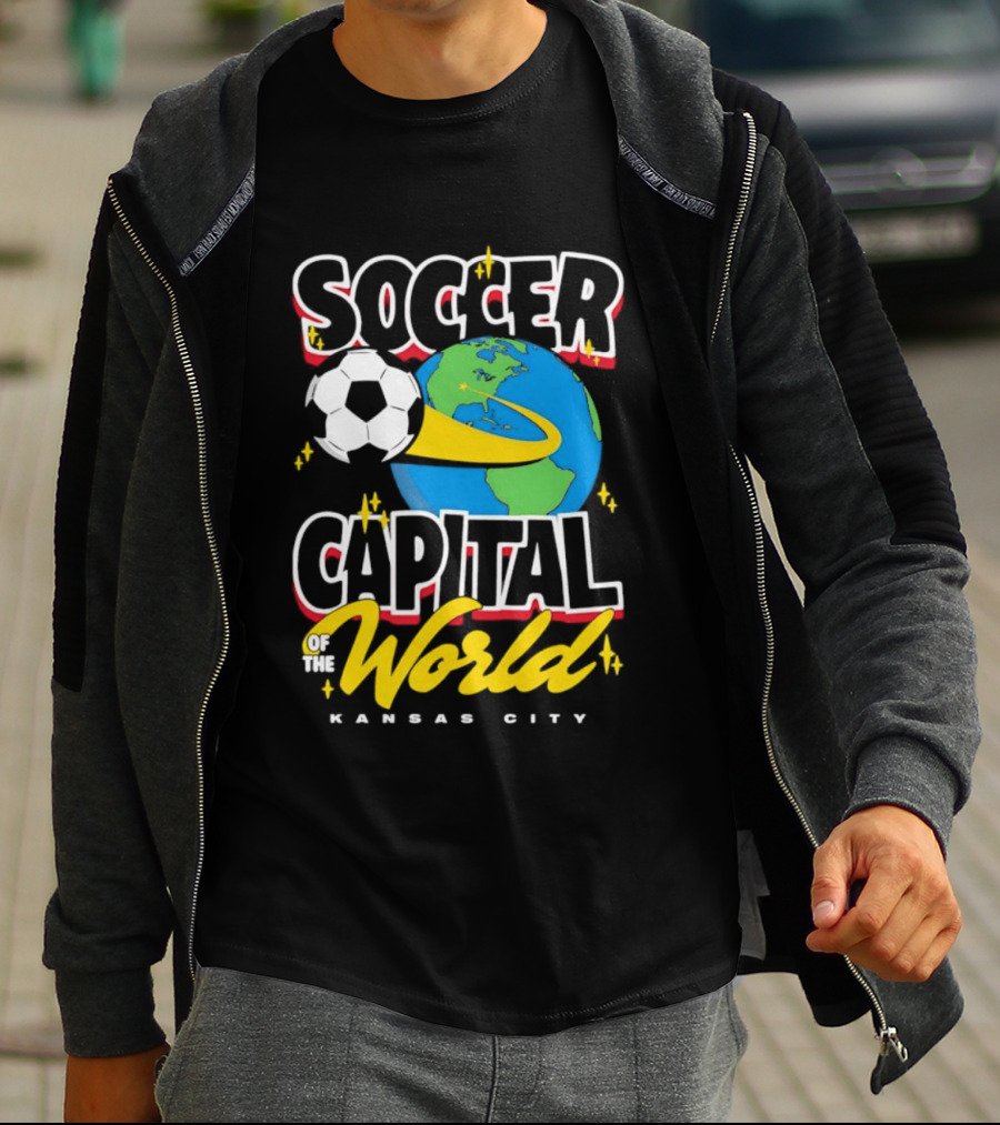Kansas City Soccer Capital Of The World Globe Soccer Ball T-Shirt