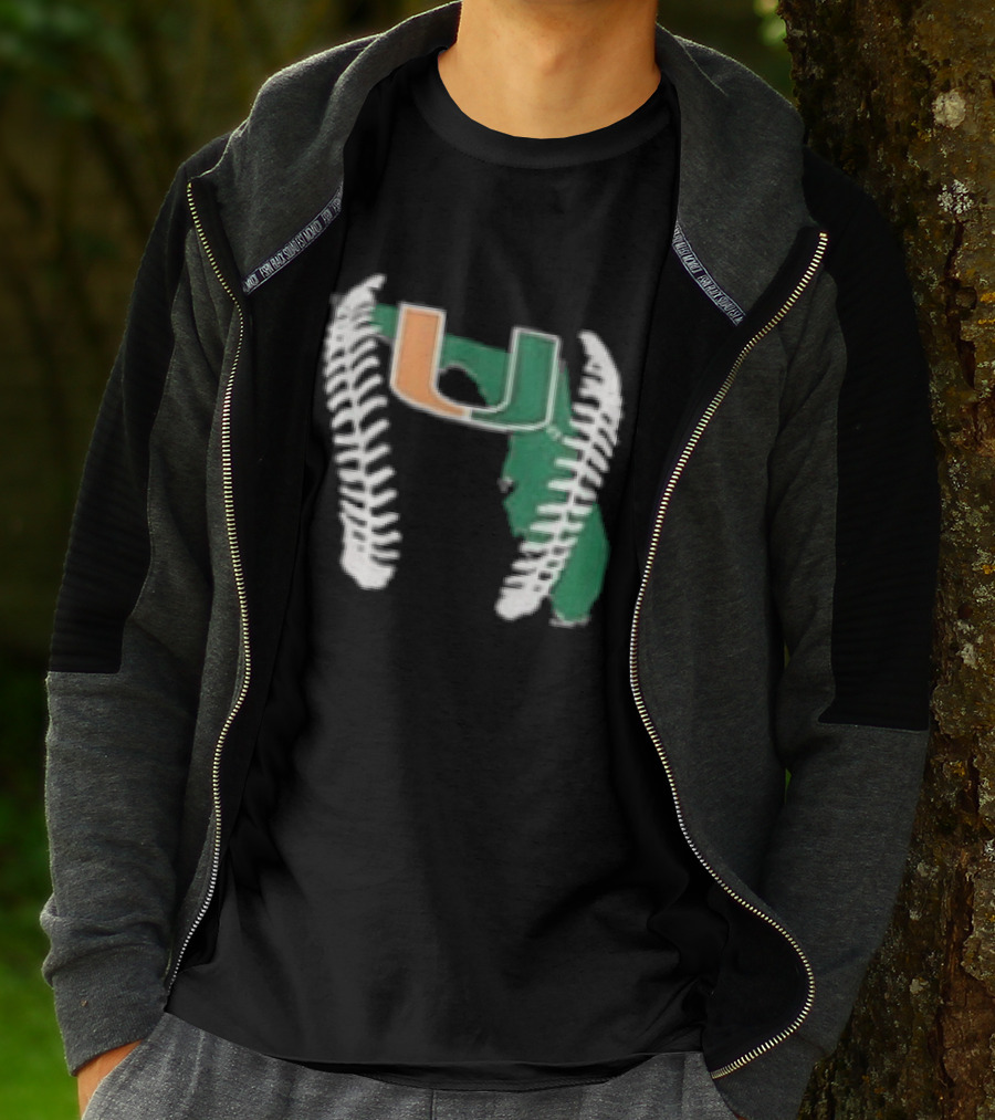 Miami Hurricanes U 2026 Baseball Orange Green T-Shirt