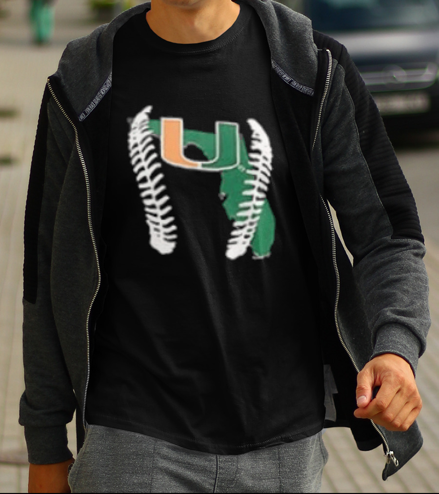 Miami Hurricanes U 2026 Baseball Orange Green T-Shirt