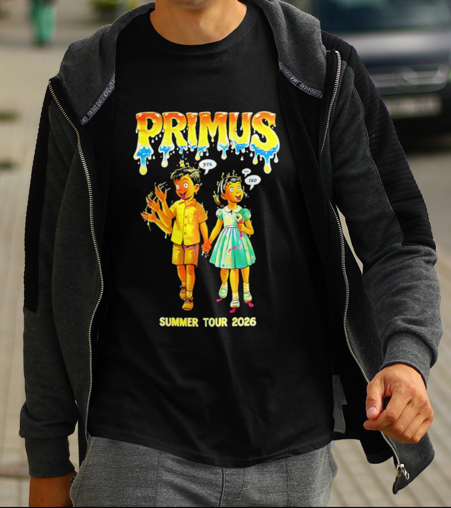 Primus Summer Tour 2026 Cartoon Style Melting Drip T-Shirt