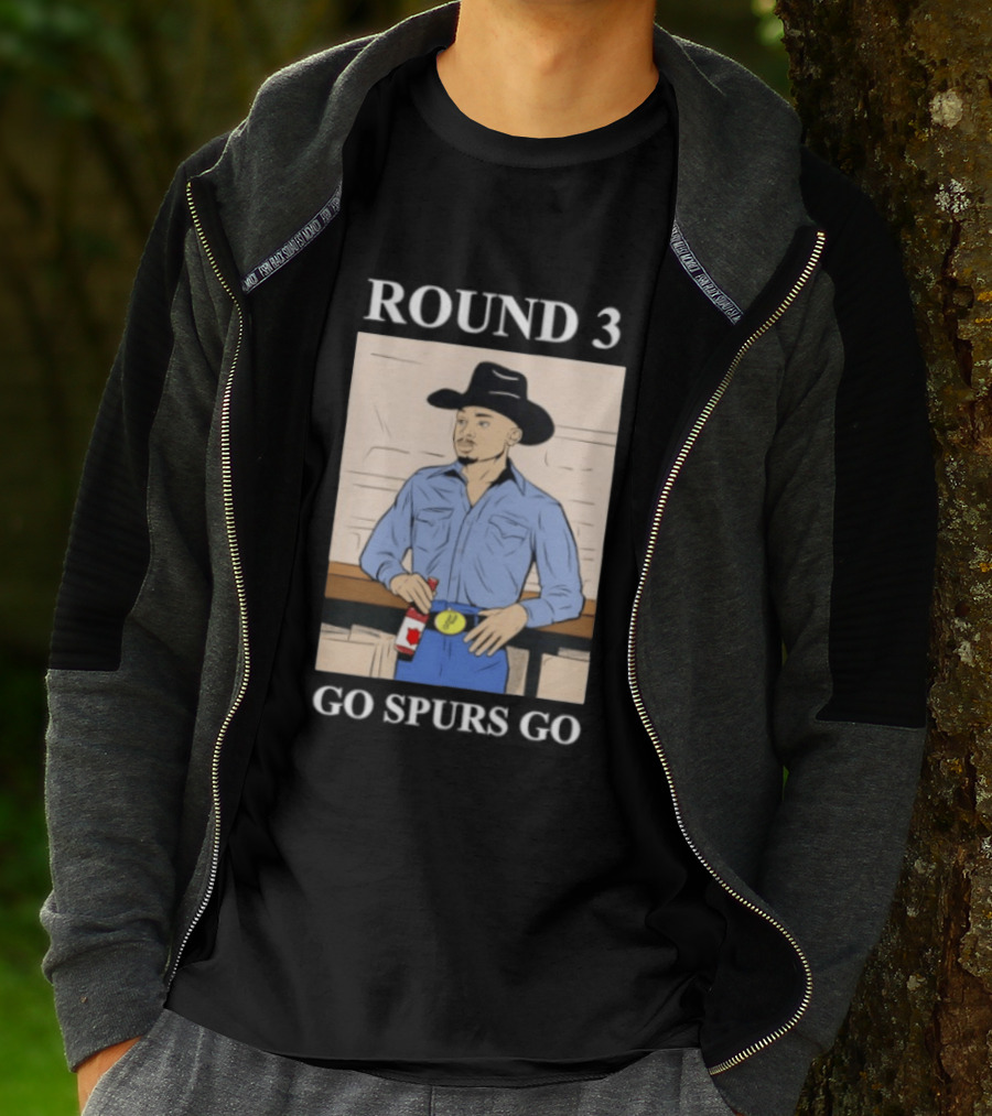 Go Spurs Go Cowboy Round 3 Spurs Playoff Spirit T-Shirt