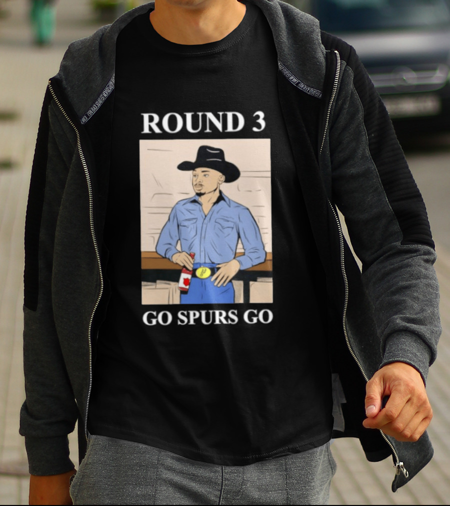 Go Spurs Go Cowboy Round 3 Spurs Playoff Spirit T-Shirt