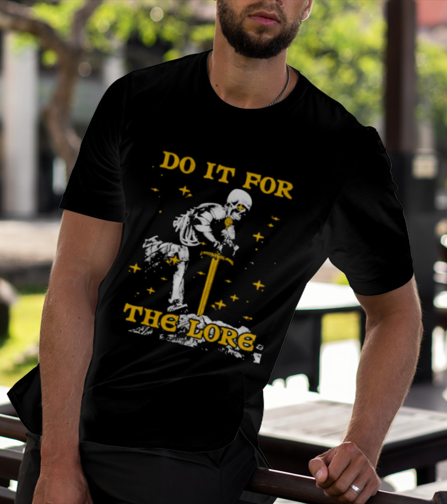 Skeleton Knight Do It For The Lore Sword And Stars T-Shirt