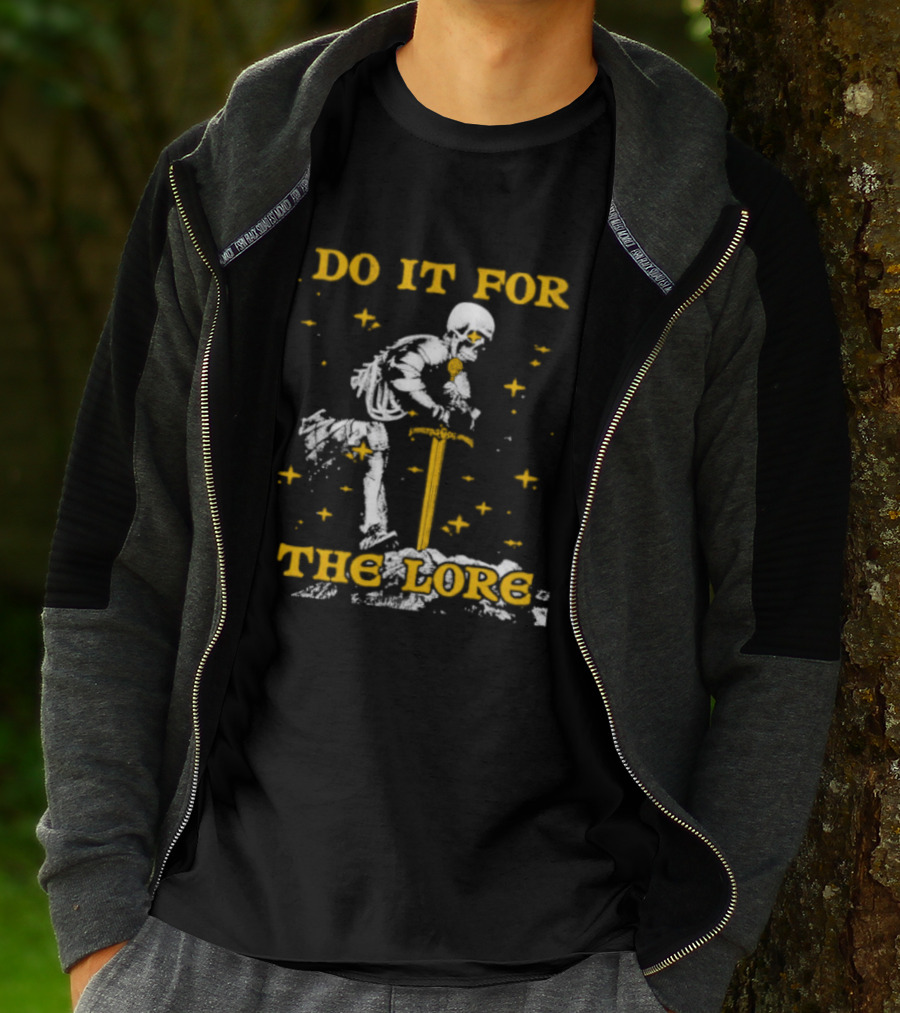 Skeleton Knight Do It For The Lore Sword And Stars T-Shirt