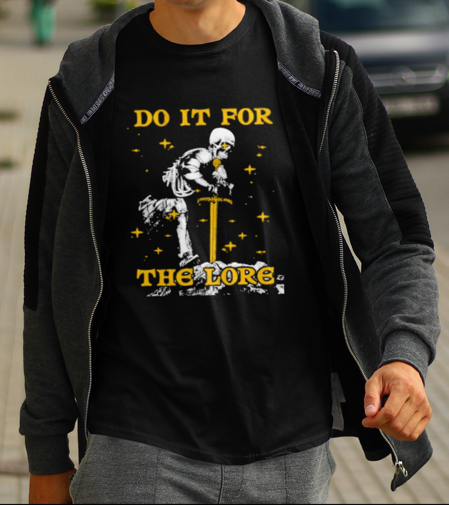 Skeleton Knight Do It For The Lore Sword And Stars T-Shirt