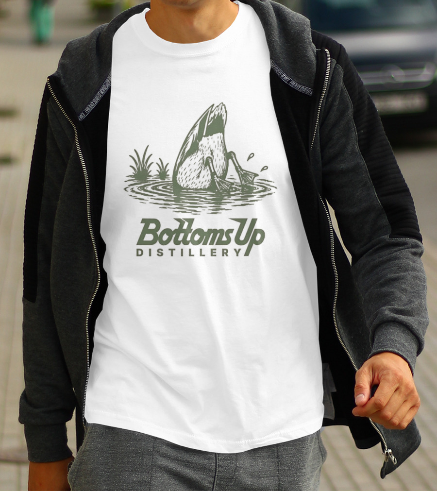 Bottoms Up Distillery Duck Diving Distinctive Spirits T-Shirt