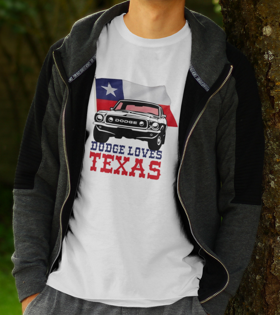 Dodge Loves Texas State Flag Mustang T-Shirt