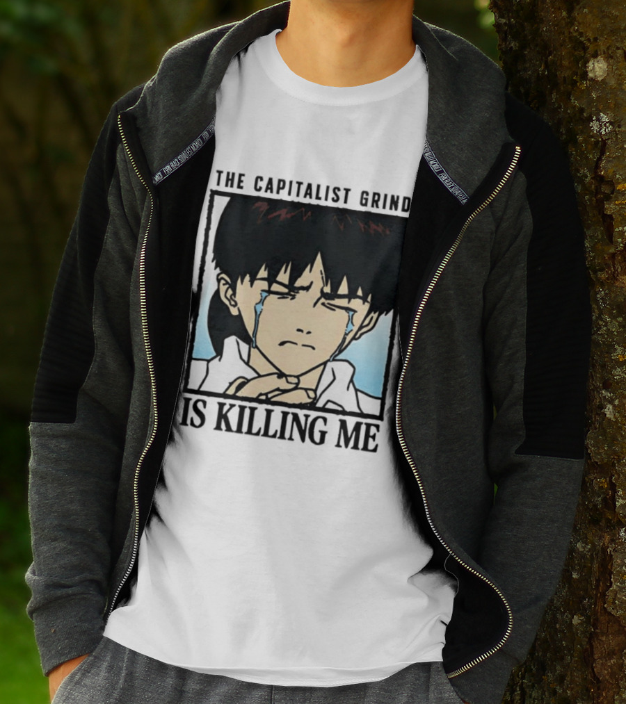 Shinji Ikari The Capitalist Grind Is Killing Me Neon Genesis Evangelion T-Shirt