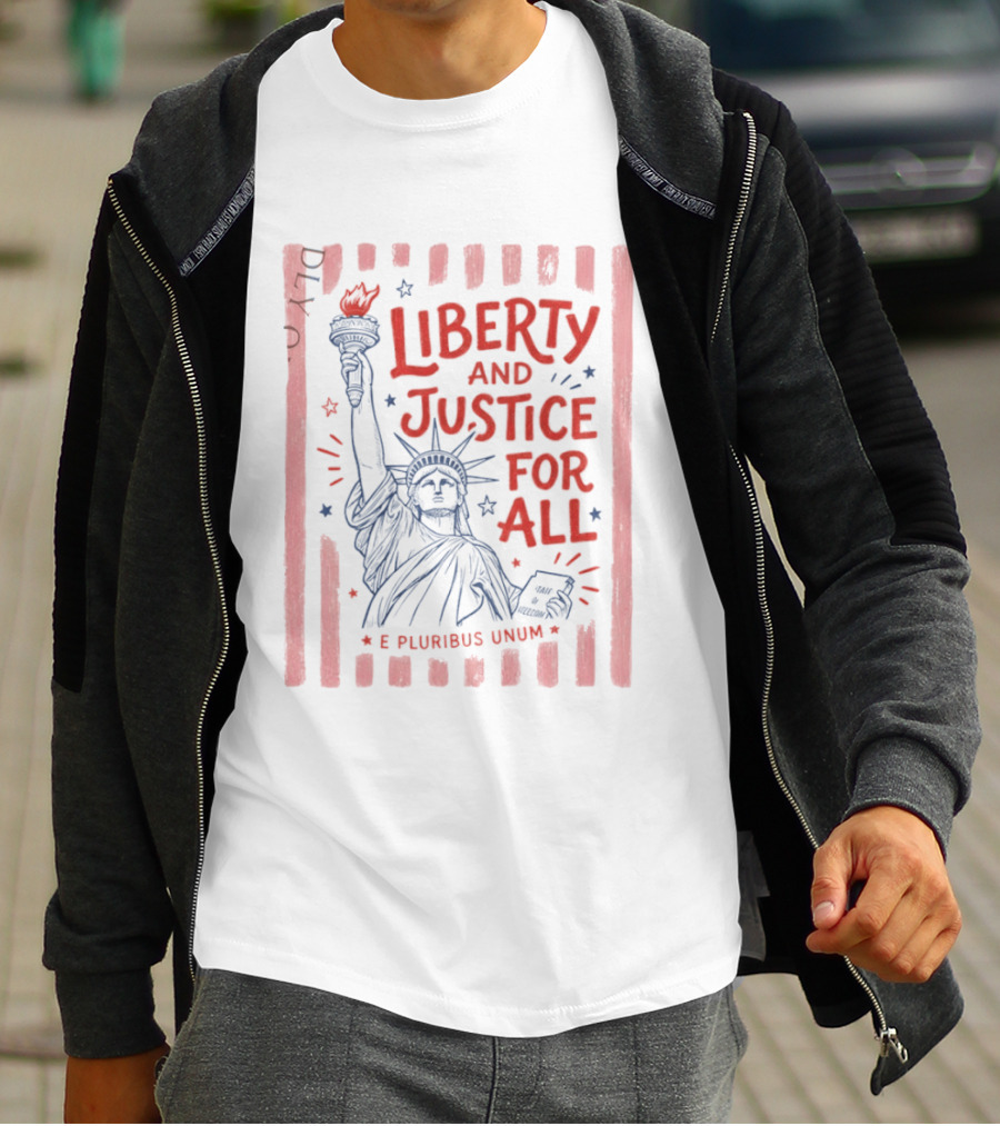 Liberty And Justice For All Statue Of Liberty E Pluribus Unum T-Shirt