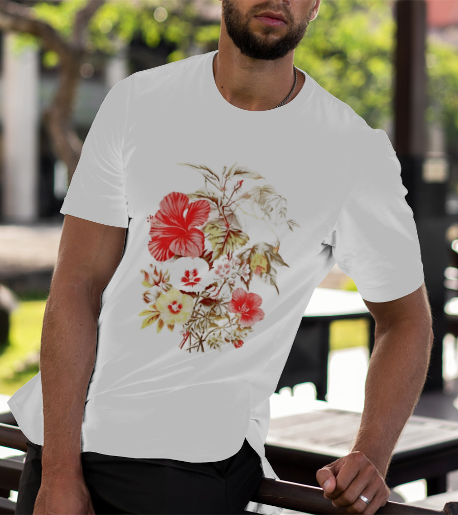Hibiscus Mallow Cotton Floral Blossoms T-Shirt