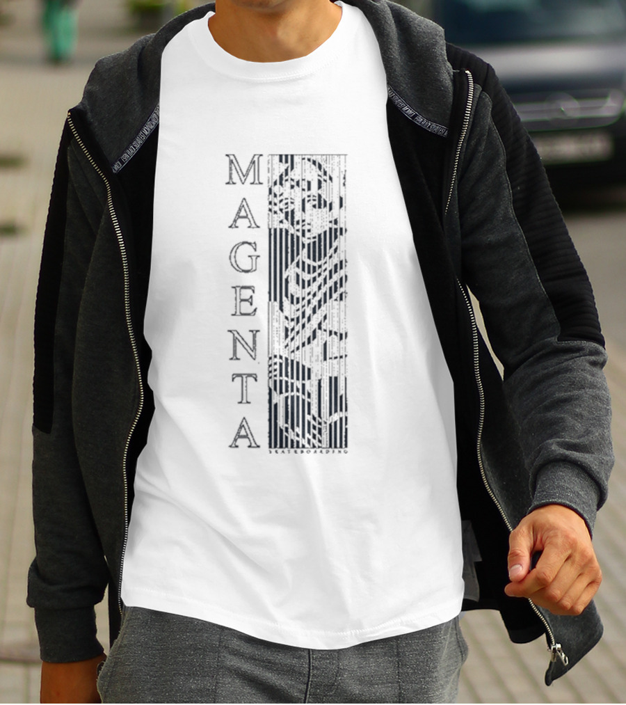 Magenta Skateboards Vertical Logo Stripe Tati T-Shirt