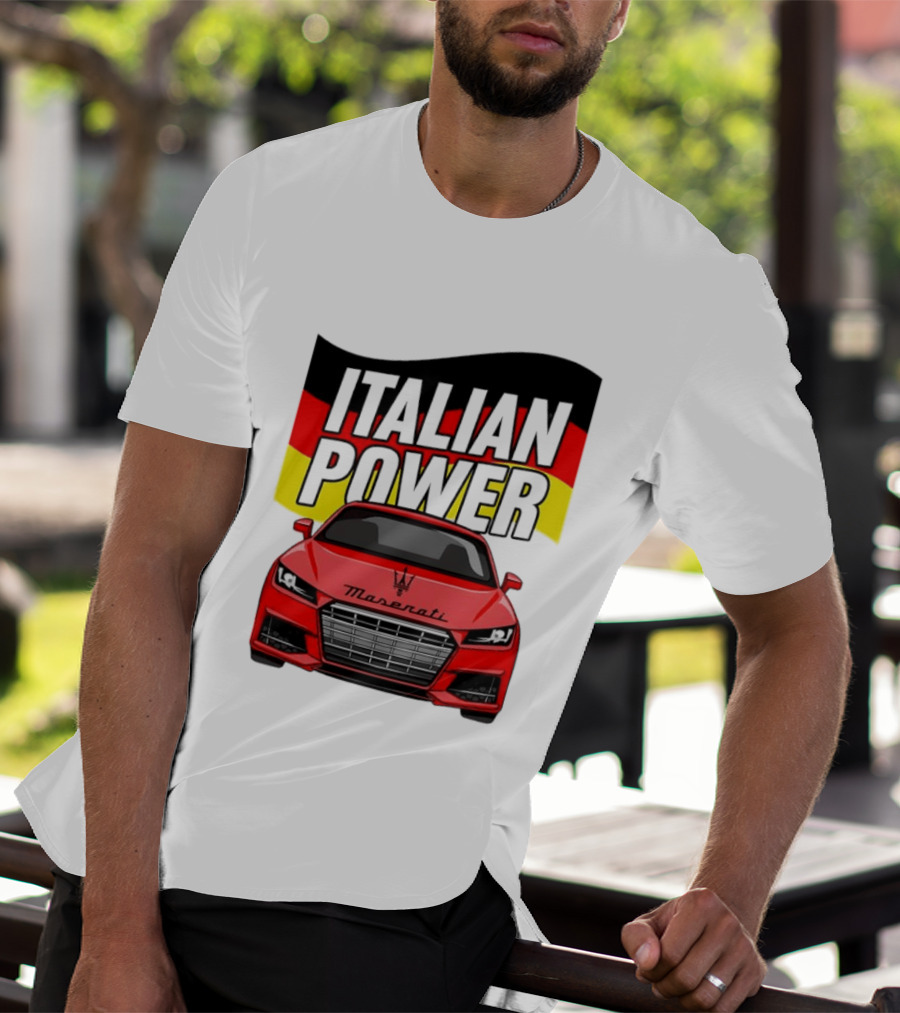 Maserati Italian Power German Flag Car T-Shirt