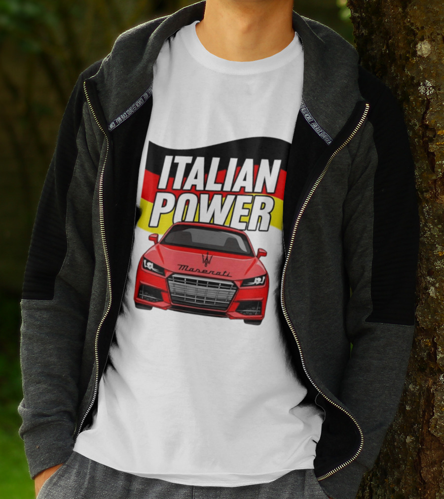 Maserati Italian Power German Flag Car T-Shirt