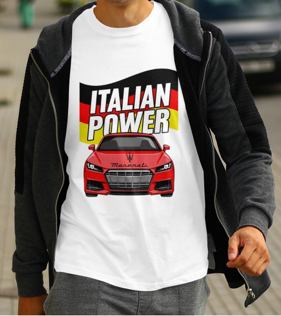 Maserati Italian Power German Flag Car T-Shirt