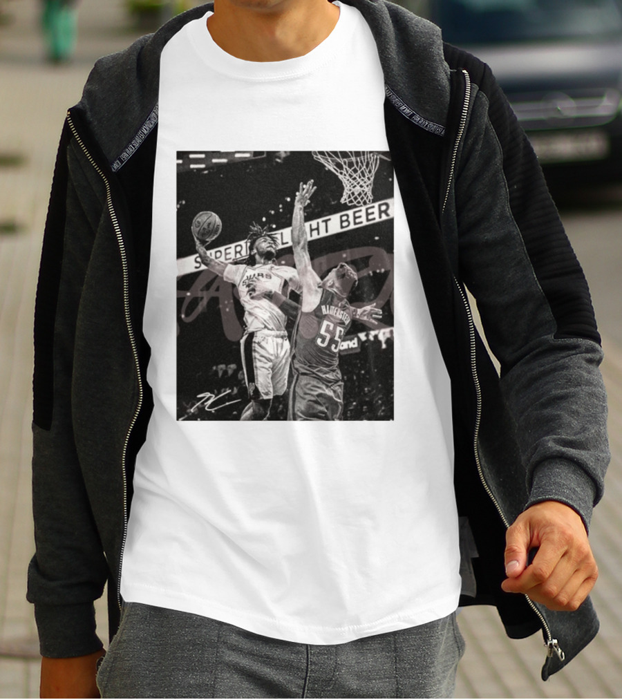 San Antonio Spurs Basketball Hartenstein 55 Player Action Photo Sport Superior Light Beer T-Shirt