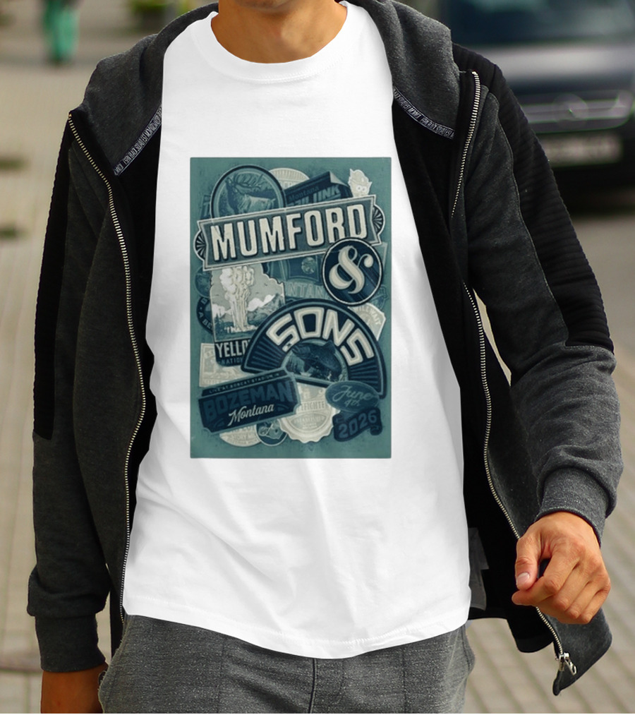 Mumford & Sons Bozeman Montana June 4 2026 Bobcat Stadium Yellowstone National Park T-Shirt