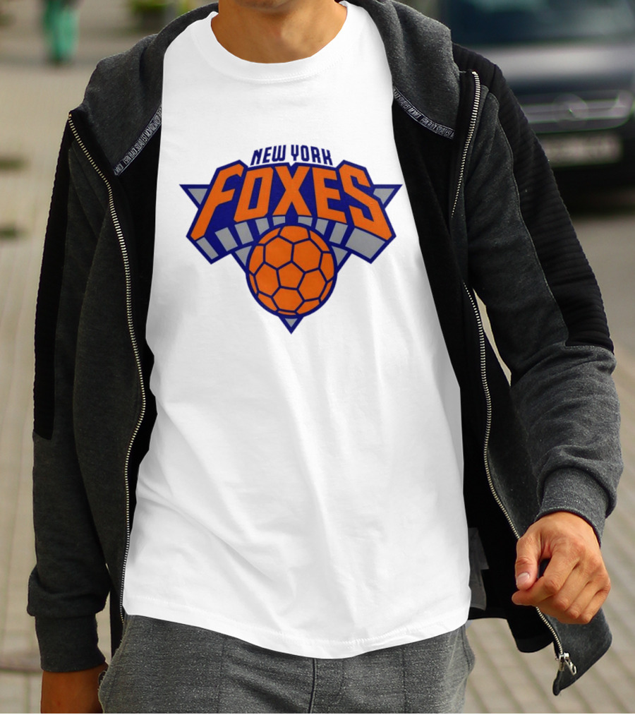 New York Foxes Basketball Soccer Emblem Hybrid T-Shirt