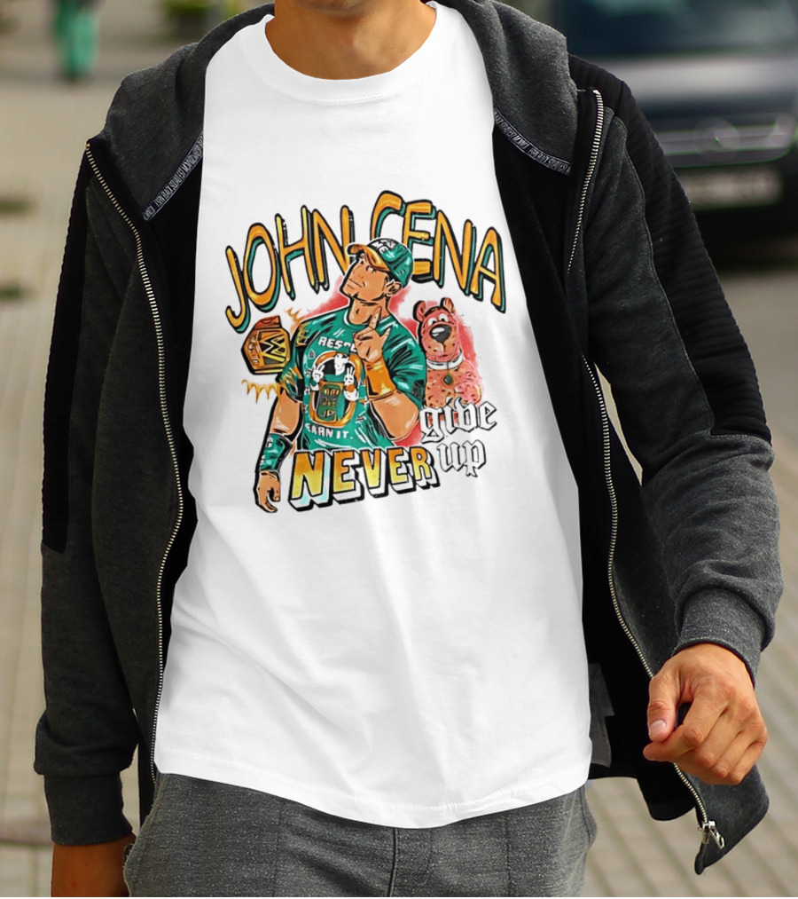 John Cena Never Give Up Scooby Doo WWE Championship T-Shirt
