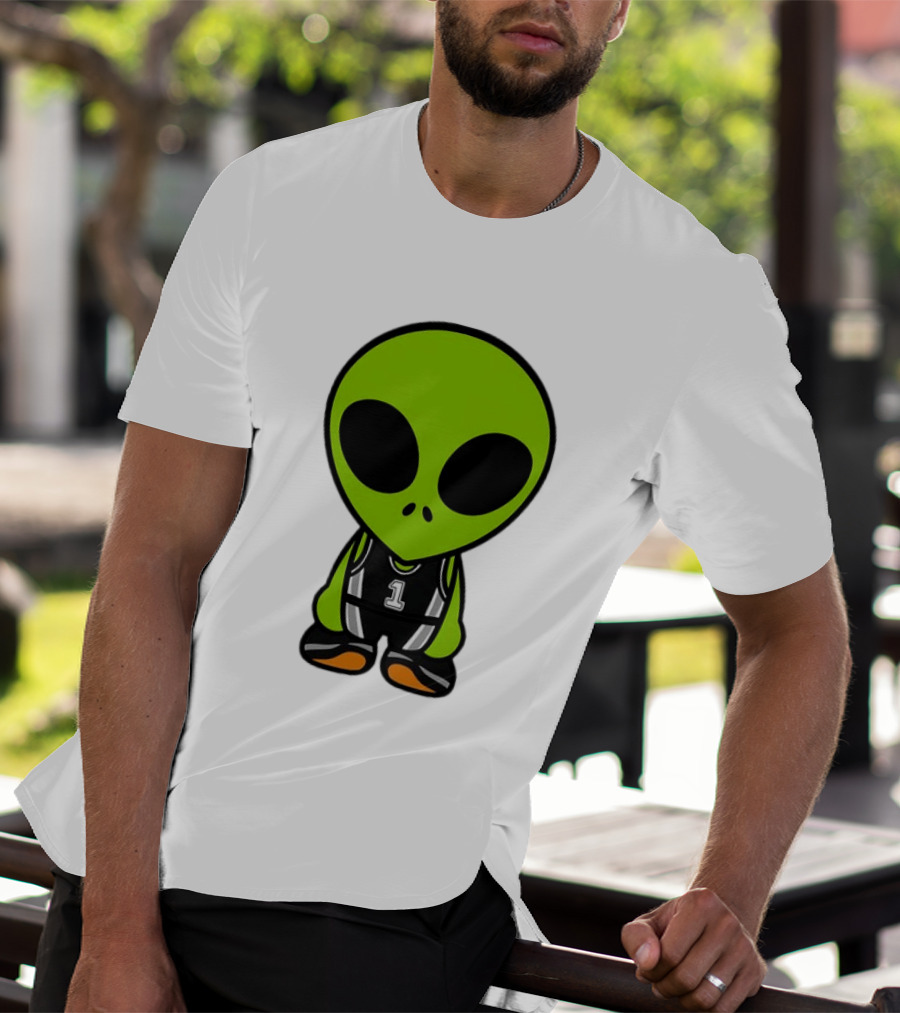 Alien Victor Wembanyama Cartoon Basketball Number 1 T-Shirt