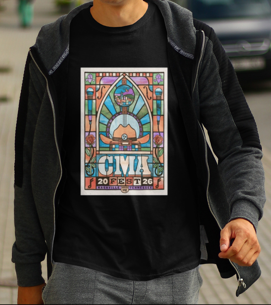CMA Fest 2026 Nashville Tennessee Stained Glass T-Shirt