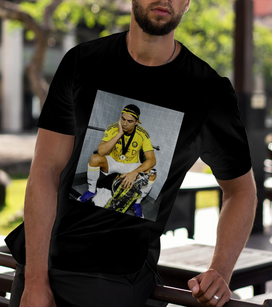 Cristiano Ronaldo Al Nassr FC Saudi Pro League Champion KAFD Yellow Jersey T-Shirt