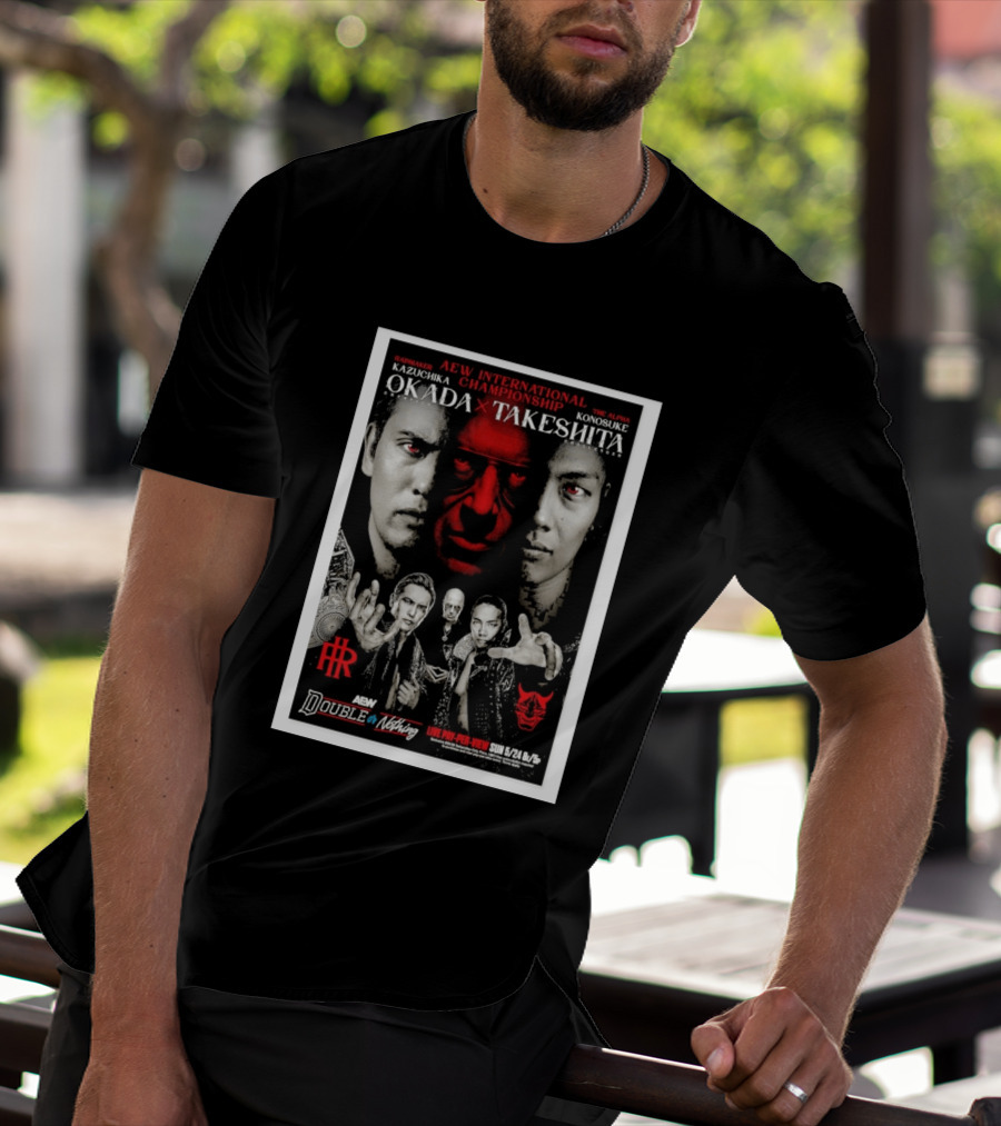AEW International Championship Kazuchika Okada Vs Konosuke Takeshita Double Or Nothing 2026 Pay Per View T-Shirt