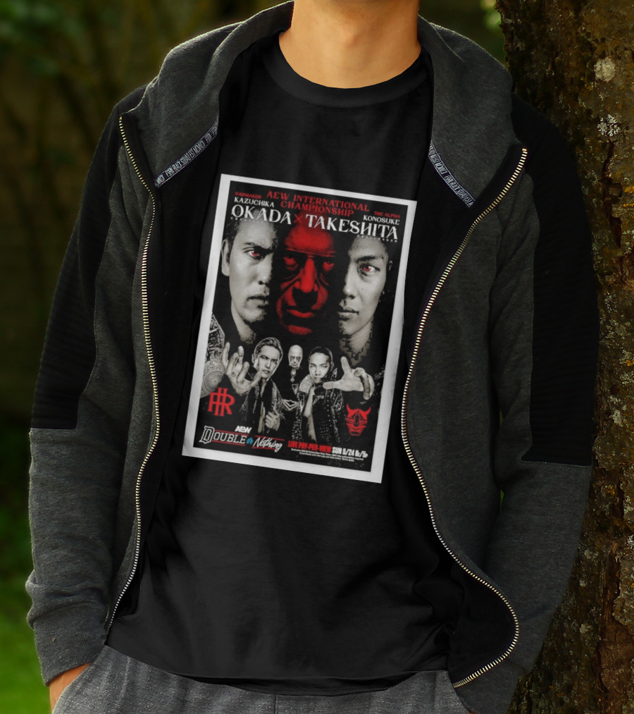 AEW International Championship Kazuchika Okada Vs Konosuke Takeshita Double Or Nothing 2026 Pay Per View T-Shirt