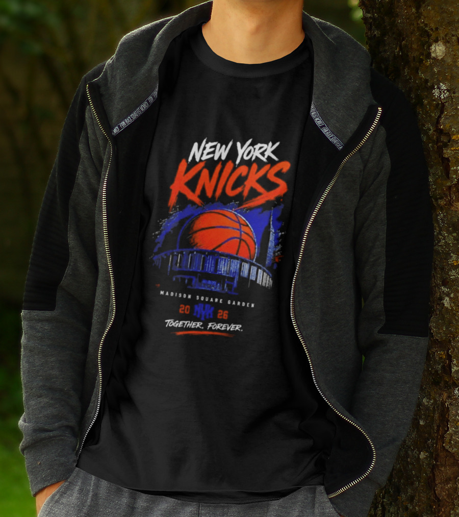 New York Knicks Madison Square Garden 2026 Together Forever Basketball Skyline T-Shirt