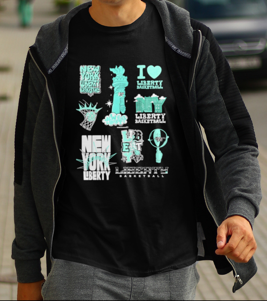 New York Liberty I Love Liberty Basketball Statue Of Liberty T-Shirt