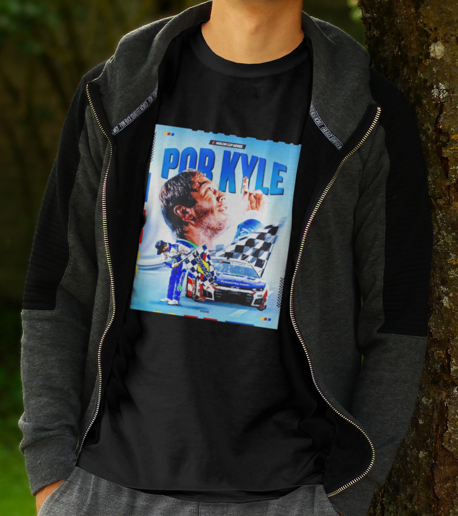 Nascar Cup Series Por Kyle 2026 Racing Celebration With Checkered Flag And Race Car T-Shirt